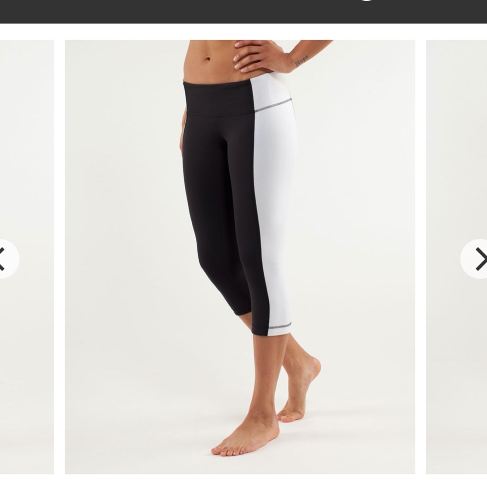 Lululemon Wunder Under Crop Bonded Stripe White